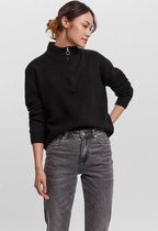 Vero Moda Trui Vmplaza Ls Highneck Zipper Blouse Ga Boo 10248921 Black/solid W.r Dames Maat - S