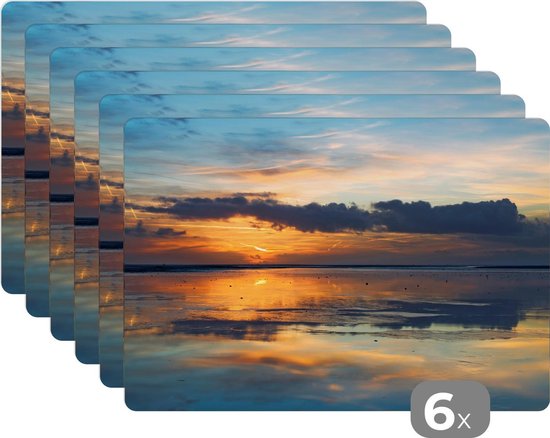 Set de table - Mer - Horizon - Couleurs - 45x30 cm - 6 pièces