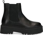 Sacha - Dames - Lage zwarte chelsea boots met plateau zool - Maat 37