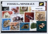 Fossielen en mineralen – Luxe postzegel pakket (A6 formaat) : collectie van verschillende postzegels van fossielen en mineralen – kan als ansichtkaart in een A6 envelop - authentie
