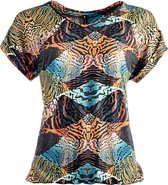 NED T-shirt Nox Ss Colered Waves Tricot 21w1 Mc011 02 Colered 903 Dames Maat - XL