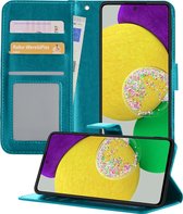Samsung Galaxy A52s Hoesje Book Case Hoes - Samsung Galaxy A52s Case Hoesje Wallet Cover - Samsung A52s Hoesje - Turquoise