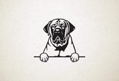 Boerboel - hond met pootjes - S - 44x51cm - Zwart - wanddecoratie