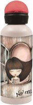 drinkbeker Anekke 'Back Me Up' staal 580 ml roze/grijs