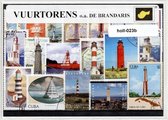 Vuurtorens o.a. Brandaris - Waddeneilanden - Typisch Nederlands postzegel pakket & souvenir. Collectie van verschillende postzegels met vuurtorens – kan als ansichtkaart in een A6