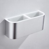 WD12 Ponsvrij Paraplu Frame Eenvoudige Ruimte Aluminium Muur Opknoping Afvoer Paraplu Opbergrek, Paraplubit: Zilver Single