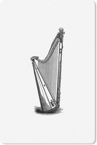 Muismat - Mousepad - Vintage - Harp - Muziek - 40x60 cm - Muismatten