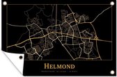 Tuinposter - Tuindoek - Tuinposters buiten - Kaart - Helmond - Goud - Zwart - 120x80 cm - Tuin