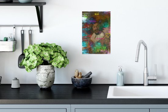 Affiche Le buveur joyeux - Frans Hals - Néon - 20x30 cm