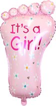 Its A Girl Geboorte Versiering Jongen Gender Reveal Babyshower Roze Helium Ballonnen Voet Ballon 80 Cm – 1 Stuk