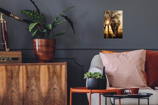 Stickers Stickers muraux - Éléphant - Arbre - Soleil - 20x30 cm - Feuille adhésive