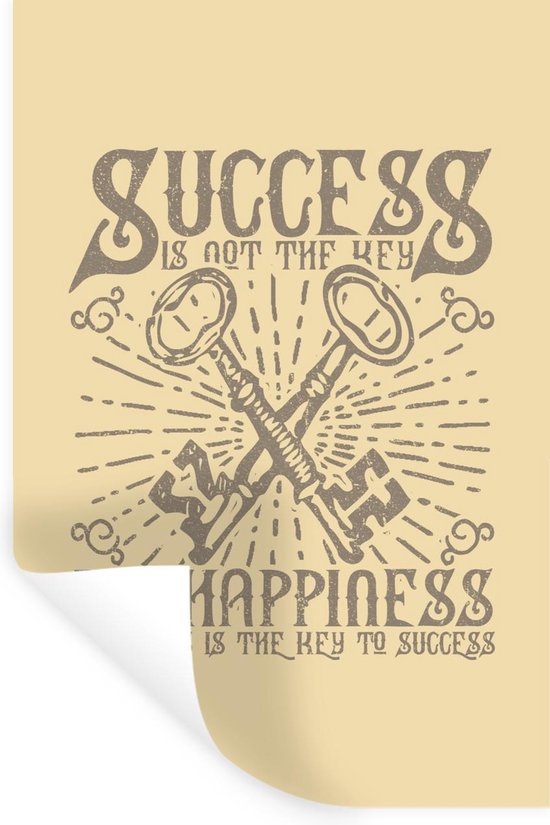 Stickers muraux - Clé - Lettres - Citation - Rétro - 60x90 cm - Film Adhésif