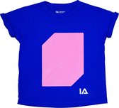 IA Interactief Glow T-Shirt voor Kinderen - Super Roze Gloed - Donkerblauw - Maat 140