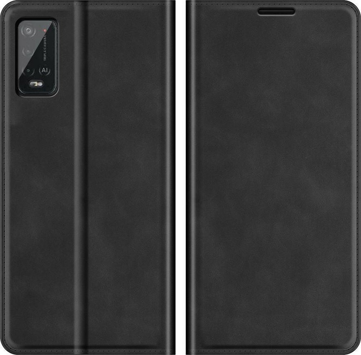 Mobigear Telefoonhoesje geschikt voor Wiko Power U20 Hoesje | Mobigear Retro Slim Bookcase Portemonnee | Pasjeshouder voor 3 Pasjes | Telefoonhoesje voor Pinpas / OV Kaart / Rijbewijs - Zwart