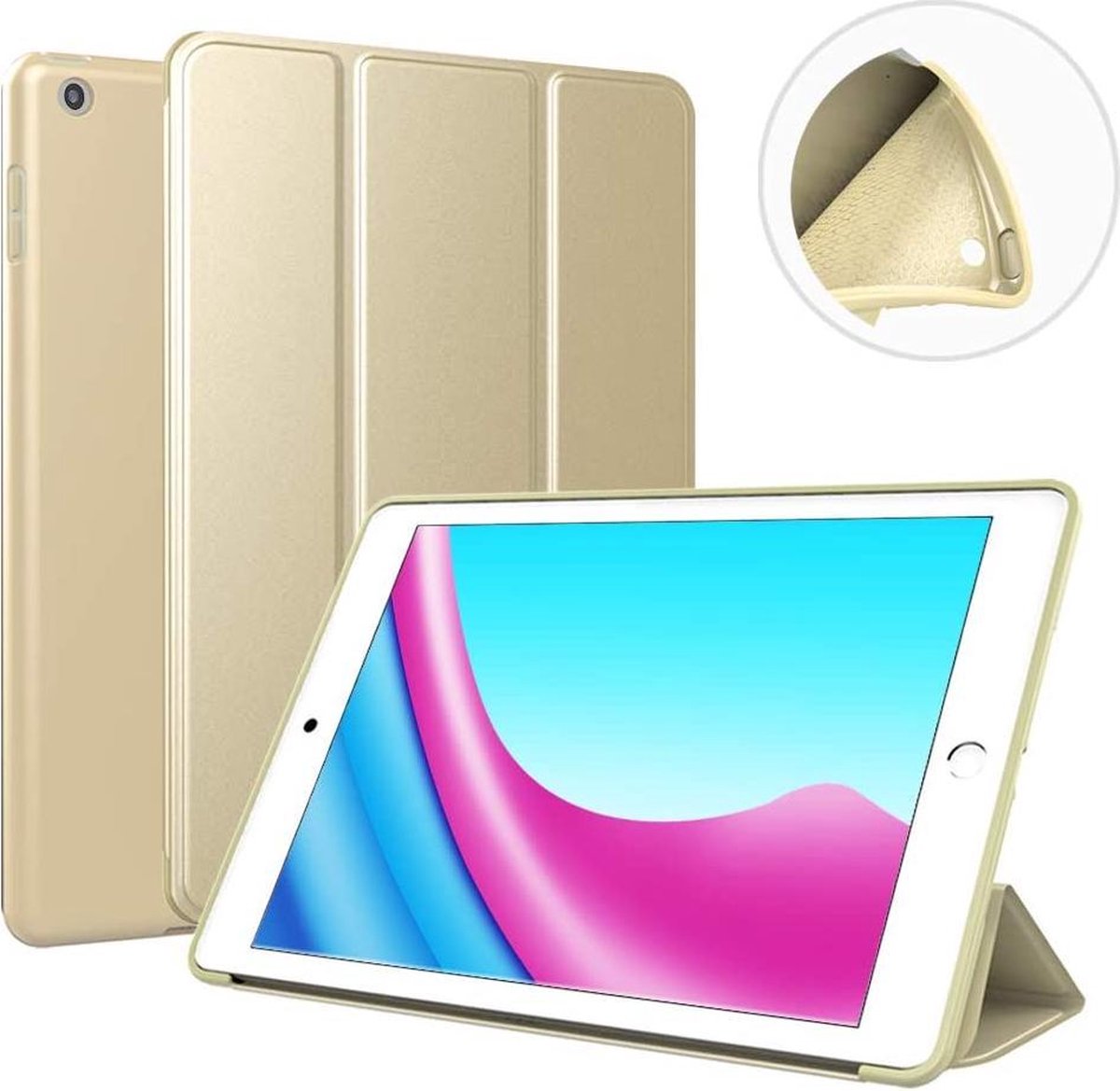 Apple iPad Mini 4 / 5 - Ultraslanke Hoesje Tri-Fold Cover Case - Goud