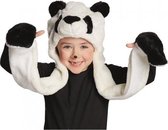 Pandabeermuts junior one size zwart/wit