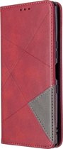 Sony Xperia L4 Hoesje - Mobigear - Rhombus Slim Serie - Kunstlederen Bookcase - Rood - Hoesje Geschikt Voor Sony Xperia L4