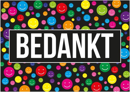 10x Vrolijke Bedankt postkaart/ansichtkaart/wenskaart met emoticons