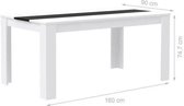 FINLANDEK Eettafel ELÄMÄ van 6 tot 8 personen eigentijdse stijl in spaanplaat wit en zwart mat - L 160 x B 90 cm