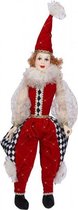 kerstbeeld Clown 48 x 18 cm polyester rood