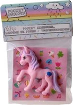 eenhoorn Pocket Unicorn meisjes 7 cm roze/wolkje 2-delig