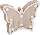 decoratieverlichting Vlinder led 22 cm hout blank