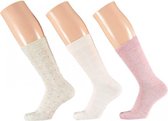 sokken Fashion stippen dames katoen 3 paar maat 35/38