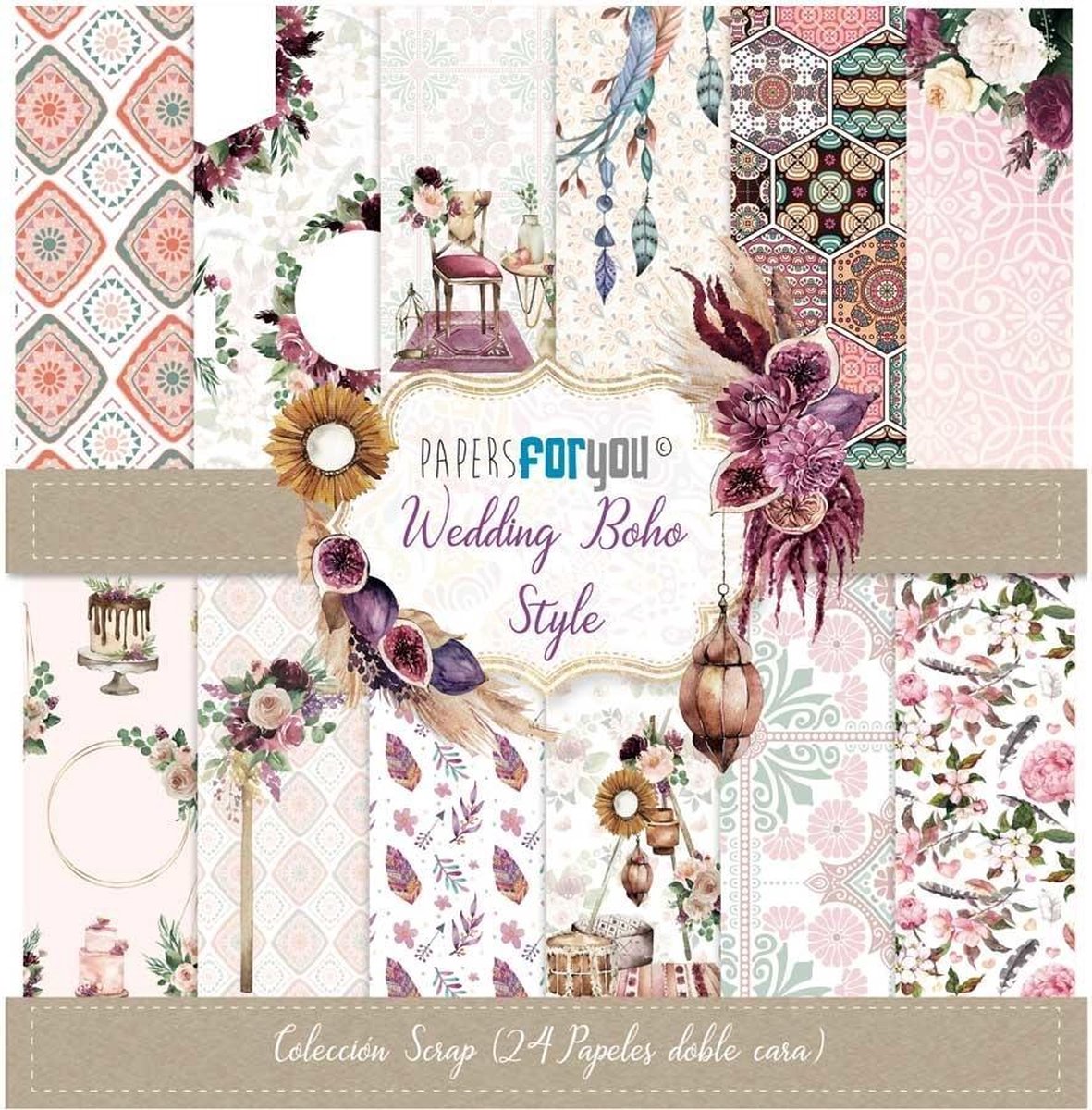 Wedding Boho 6x6 Inch Paper Pack (24pcs) (PFY-3112)