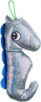 knuffel zeepaard glitter 21 cm blauw