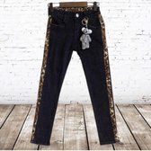 Zwarte broek met panter streep -s&C-98/104-spijkerbroek meisjes