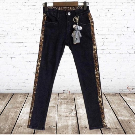 Zwarte broek met panter streep -s&C-98/104-spijkerbroek meisjes | bol.com