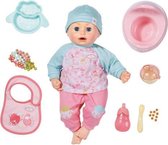 lunchset babypop meisjes 43 cm roze/blauw 10-delig