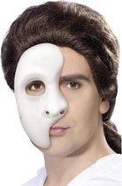 4x stuks half gezichtsmasker wit voor volwassenen - Phantom of the Opera oogmasker - Feestmaskers