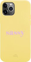 Sassy Yellow - iPhone Short Quotes Case - Geel hoesje geschikt voor iPhone Xr hoesje - Siliconen hoesje met opdruk (geprint) case - Geel hoesje