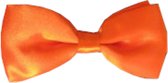 Oranje verkleed vlinderstrikje 14 cm voor dames/heren - Oranje thema Koningsdag/voetbal - Vlinderstrikken/vlinderdassen met elastieken sluiting