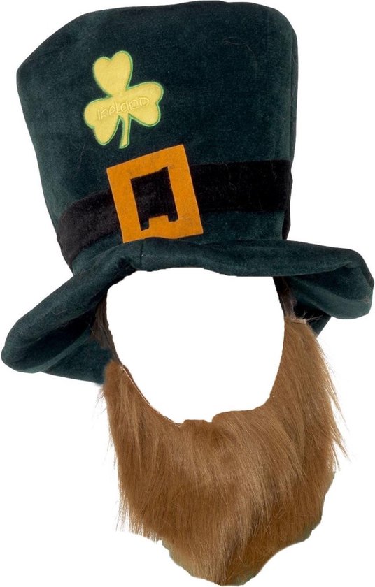 Smiffy's St Patricks day hoed - met baard - verkleed artikelen - Leprechaun hoed