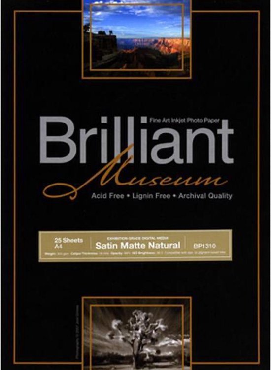 Brilliant Museum Fine Art Inkjet Papier - Satin Matte Natural 300grams A3 25 vel