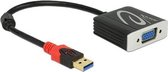 Adapter USB 3.0 naar VGA DELOCK 62738 20 cm Zwart