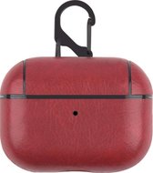 AirPods hoesjes van By Qubix - AirPods Pro lederen hoesje Pro Leather series - Met bevestigingsclip - Rood