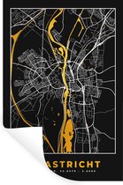 Stickers muraux - Feuille Autocollant - Carte - Maastricht - Or - Zwart - 80x120 cm - Feuille Adhésive - Stickers muraux Chambre Enfant - Papier Peint Auto-Adhésif