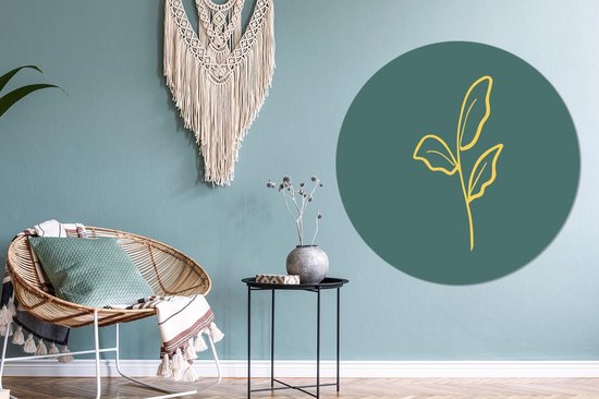 WallCircle - Cercle mural - Cercle mural - Plante - Abstrait - Aluminium - Dibond - 120x120 cm - Intérieur et Extérieur XXL