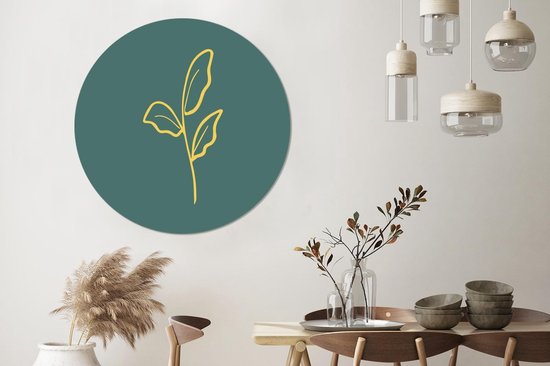 WallCircle - Cercle mural - Cercle mural - Plante - Abstrait - Aluminium - Dibond - 120x120 cm - Intérieur et Extérieur XXL