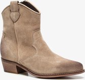 TwoDay suede dames cowboy western laarsjes - Beige - Maat 39 - Echt leer