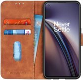 KHAZNEH OnePlus Nord CE 5G Hoesje Retro Wallet Book Case Bruin