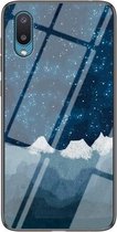 Voor Samsung Galaxy A02 Sterrenhemel Geschilderd Gehard Glas TPU Schokbestendig Beschermhoes (Star Chess Rob)
