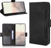 Voor Google Pixel 6 Pro Skin Feel Kalf Patroon Horizontale Flip Lederen Case met Houder & Kaartsleuven & Fotolijst (Zwart)