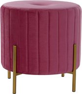 Voetensteun DKD Home Decor Roze Polyester Metaal (43 x 43 x 42.5 cm)