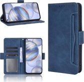 Voor Oukitel C21/C21 Pro Huid Voelen Kalf Patroon Horizontale Flip Lederen Case met Houder & Kaartsleuven & Fotolijst (Blauw)