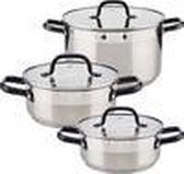 Set Vita San Ignacio - 6 stuks - 3 Pan met deksel 20, 24, 28 cm roestvrij staal, inductie