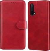 Klassieke Kalf Textuur PU + TPU Horizontale Flip Leren Hoes Met Houder & Kaartsleuven & Portemonnee Voor OnePlus Nord CE 5G (Rood)